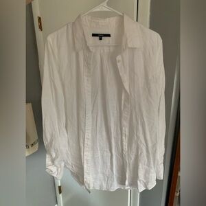 Quince 100% European Linen White Button Down Shirt